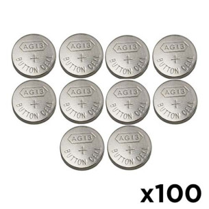 Piles boutons AG13 1.5V en lot de 100 2