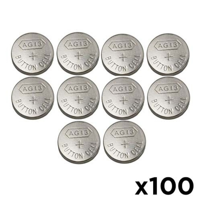 Piles boutons AG13 1.5V en lot de 100