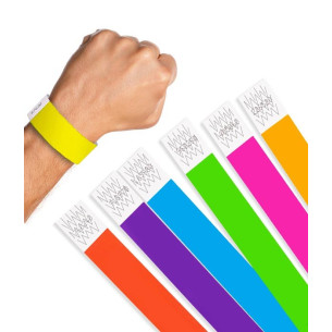 BOITE de 1000 Bracelets Papier Tyvek® indéchirables - 25mm - Couleurs au choix