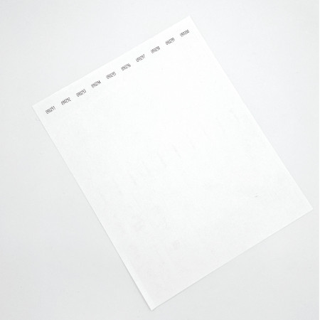 Bracelets d'identification en papier résistant et imprimables en planches de 10 bracelets sécables
