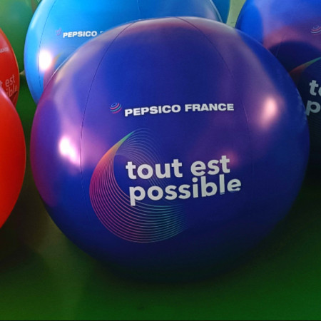Ballon Géant Lumineux LED Multicolore en PVC, à air captif, avec impression logo personnalisé en couleurs