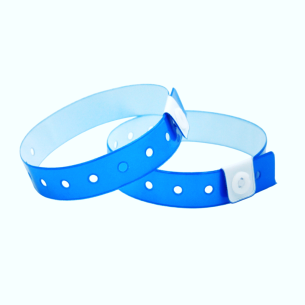 Bracelets Evènementiels inviolables PVC Vinyle couleur bleu néon fluo