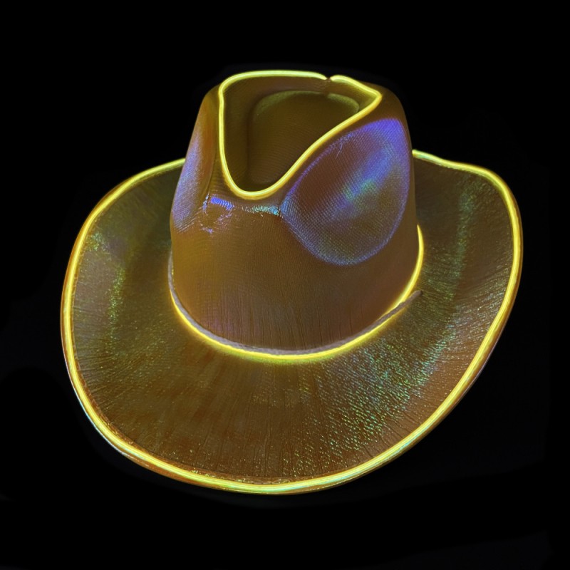 LED Cowboy Hat — Iridescent Electroluminescent