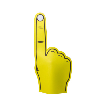 Main d'encouragement fan jaune