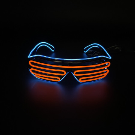 Lunettes Electroluminescentes Stripes Bicolores  Orange / Bleu