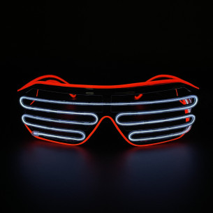 Lunettes Electroluminescentes Stripes Bicolores Blanc rouge