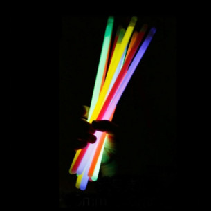 Pack de 25 bâtons lumineux fluorescent à craquer - chimiluminescent - de couleurs assorties 2