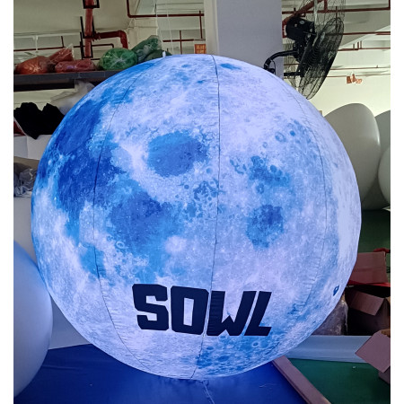 Décoration d'évènement avec Ballon géant lumineux en forme de lune, Full moon