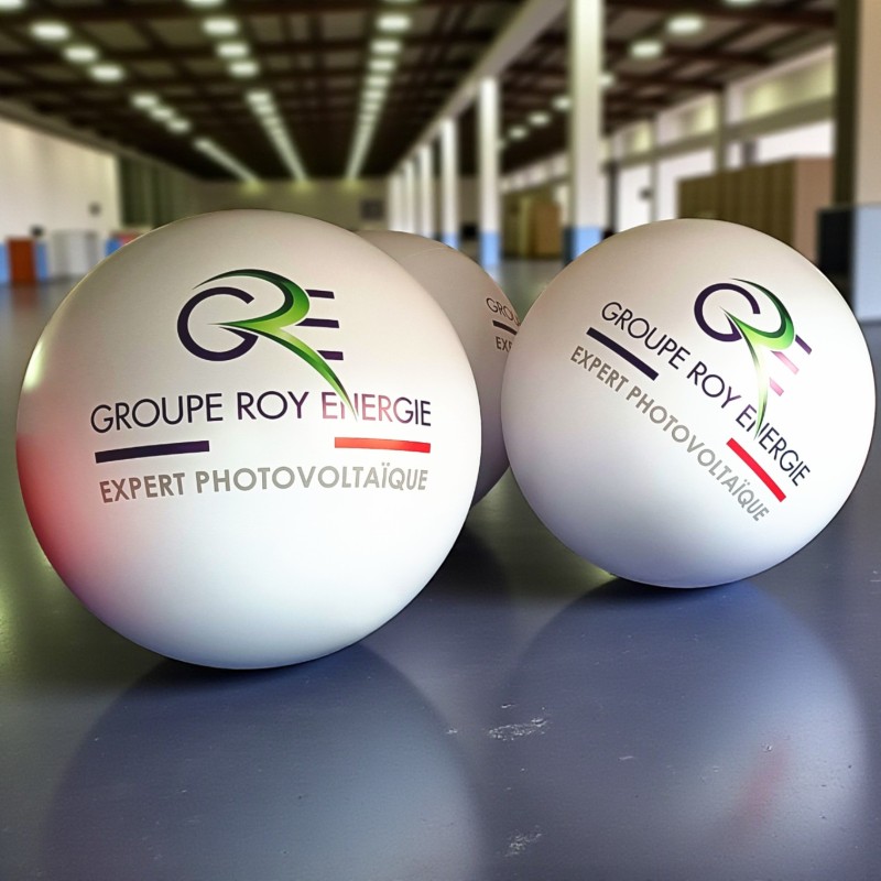 Ballon publicitaire géant imprimé sur mesure avec logo ou couleurs de votre choix sur toute la surface