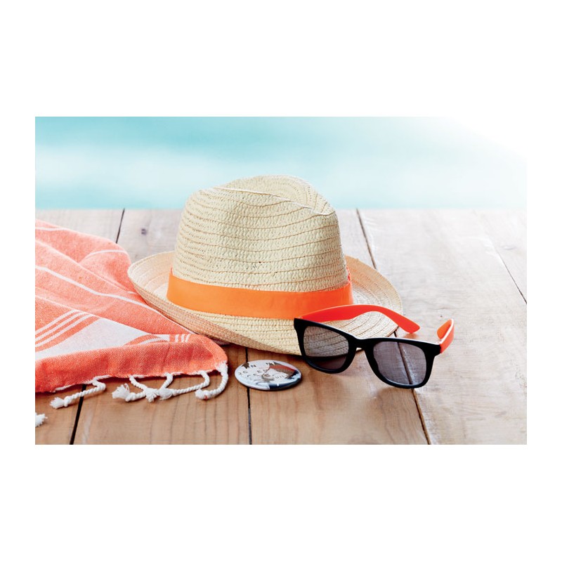 Custom Straw Hat with Coloured Polyester Band