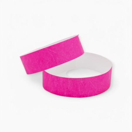 Bracelets contrôle entrée Papier Tyvek ® SLIM 19mm Personnalisés - Evenementiel - Rose fluo