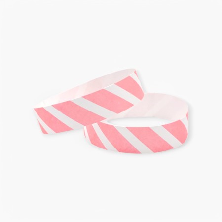 Bracelets contrôle entrée Papier Tyvek ® SLIM 19mm Personnalisés - Evenementiel - Rose fluo