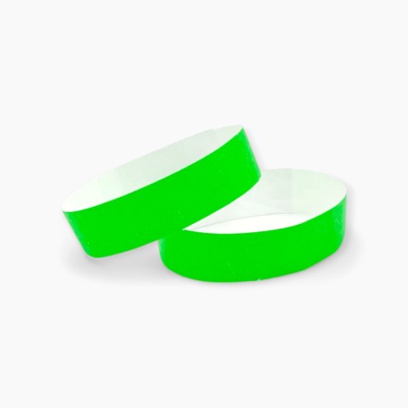 Bracelets contrôle entrée Papier Tyvek ® SLIM 19mm Personnalisés - Evenementiel - vert fluo